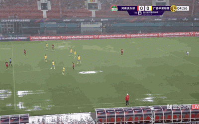 “Rainy Woes: Puddles Plague Henan Home Game Field”